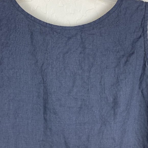 SOLD Parachute Linen Tank Coal Gray Size XS Scoop Neck Cropped Lagenlook - Picture 8 of 8